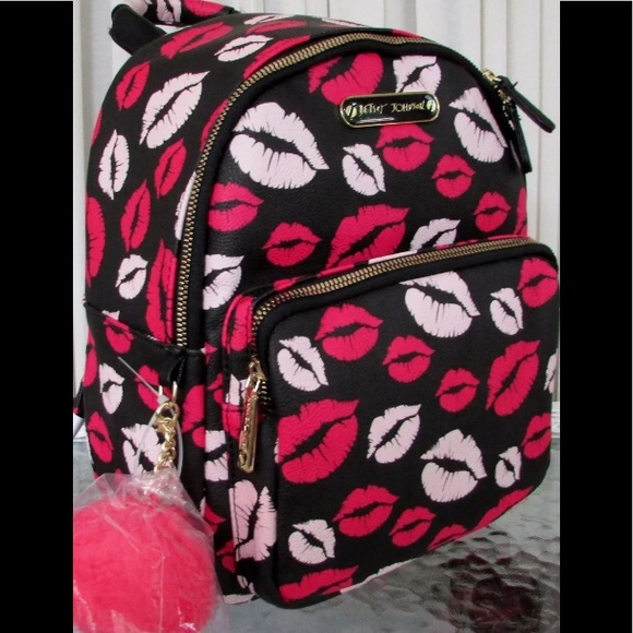 Betsey Johnson 💋Lips Kisses Backpack School Bag - Picture 3 of 8